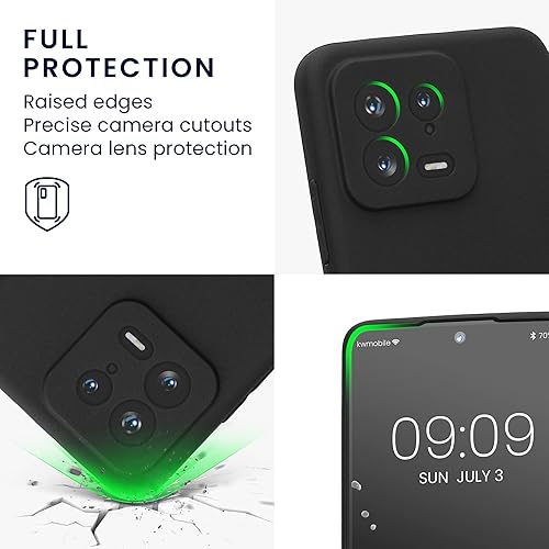 Miniatura 3 de kwmobile Funda compatible con Xiaomi 13 5G - Funda en TPU suave acabado mate con protección de cámara - Negro Mate