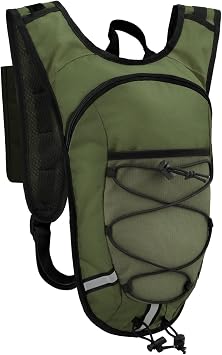 Lightweight Hydration Backpack 2L Water Bladder Pack for Running, Cycling, Hiking Anti-Theft Water Backpack with Phone Holder, Trekking Pole Holder & Reflective Strips for Men & Women