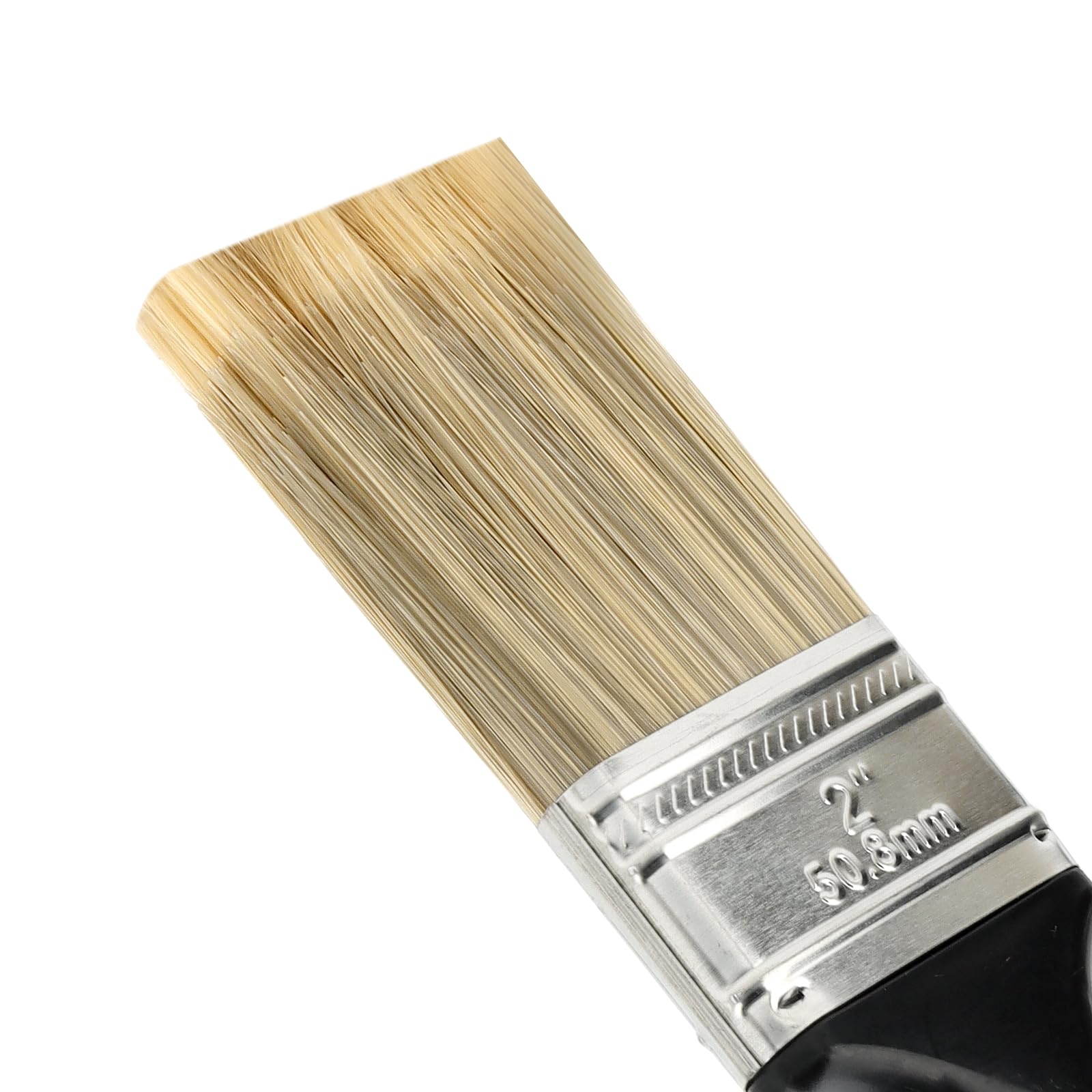 25 pinceles de pintura con mango de plástico de 2 pulgadas, pinceles de pintura para paredes, madera, decoración
