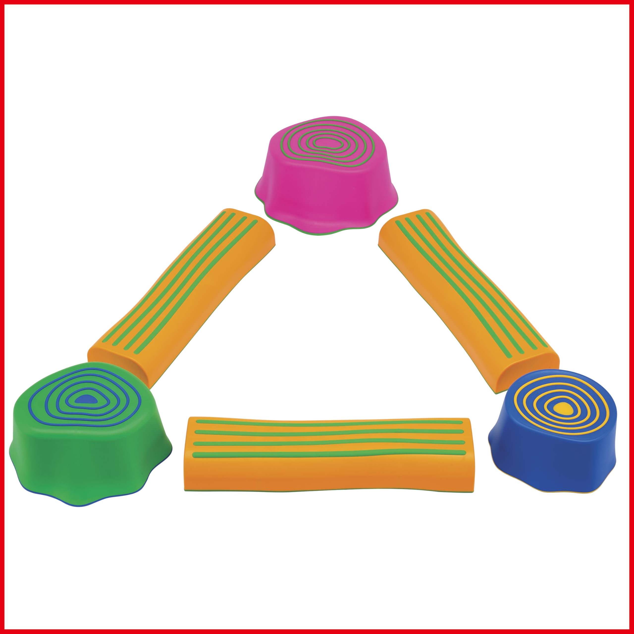 edxeducation Step-a-Trail - 6-teiliger Hindernisparcours für Kinder im Garten - Indoor und Outdoor - Fördert Koordination und Selbstvertrauen - Körperliches und sensorisches Spiel