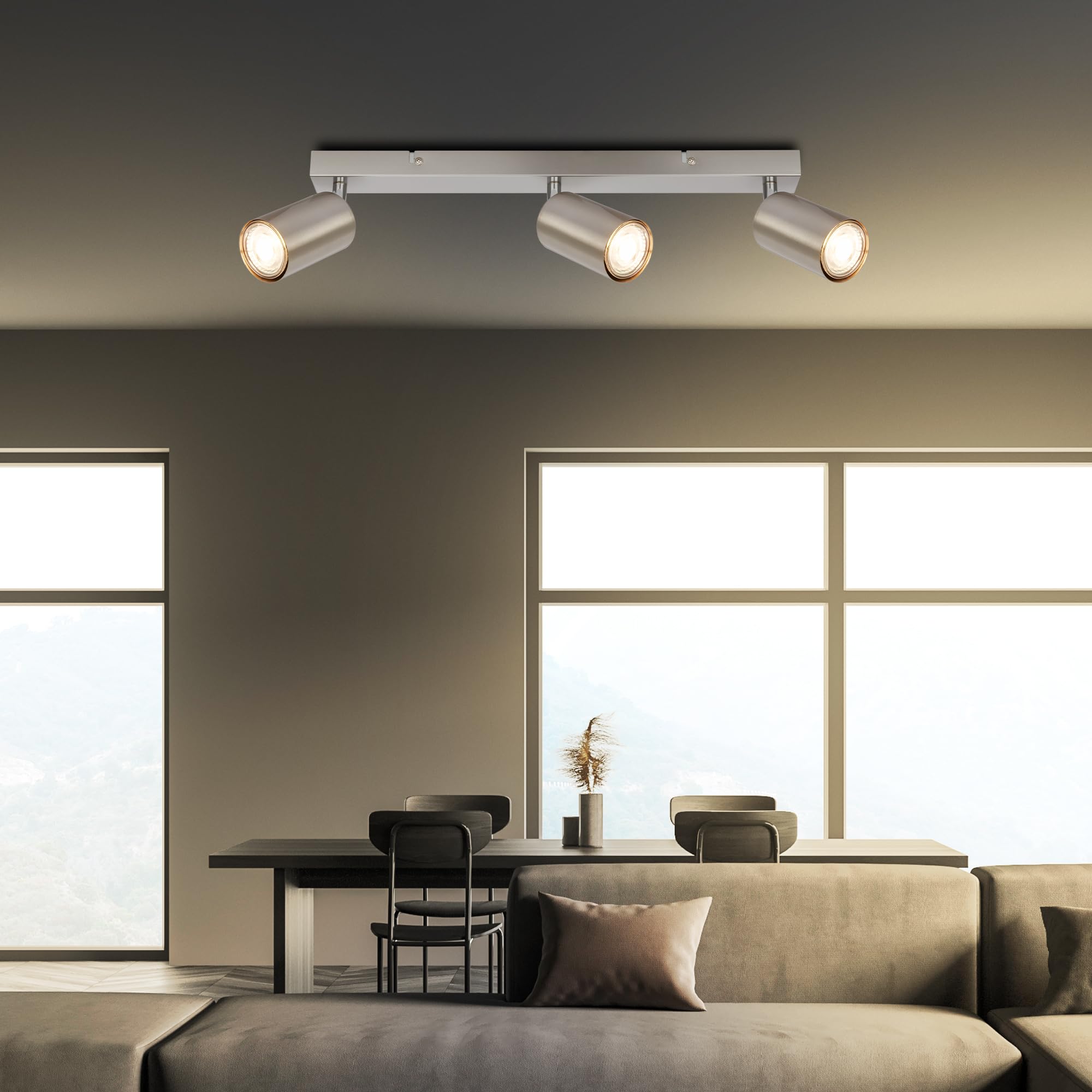 BRILONER, LED Ceiling Spotbar, 3 x GU10 max 9W, Adjustable Ceiling Spot Lights, Living Room, Kitchen Lights - Image 3