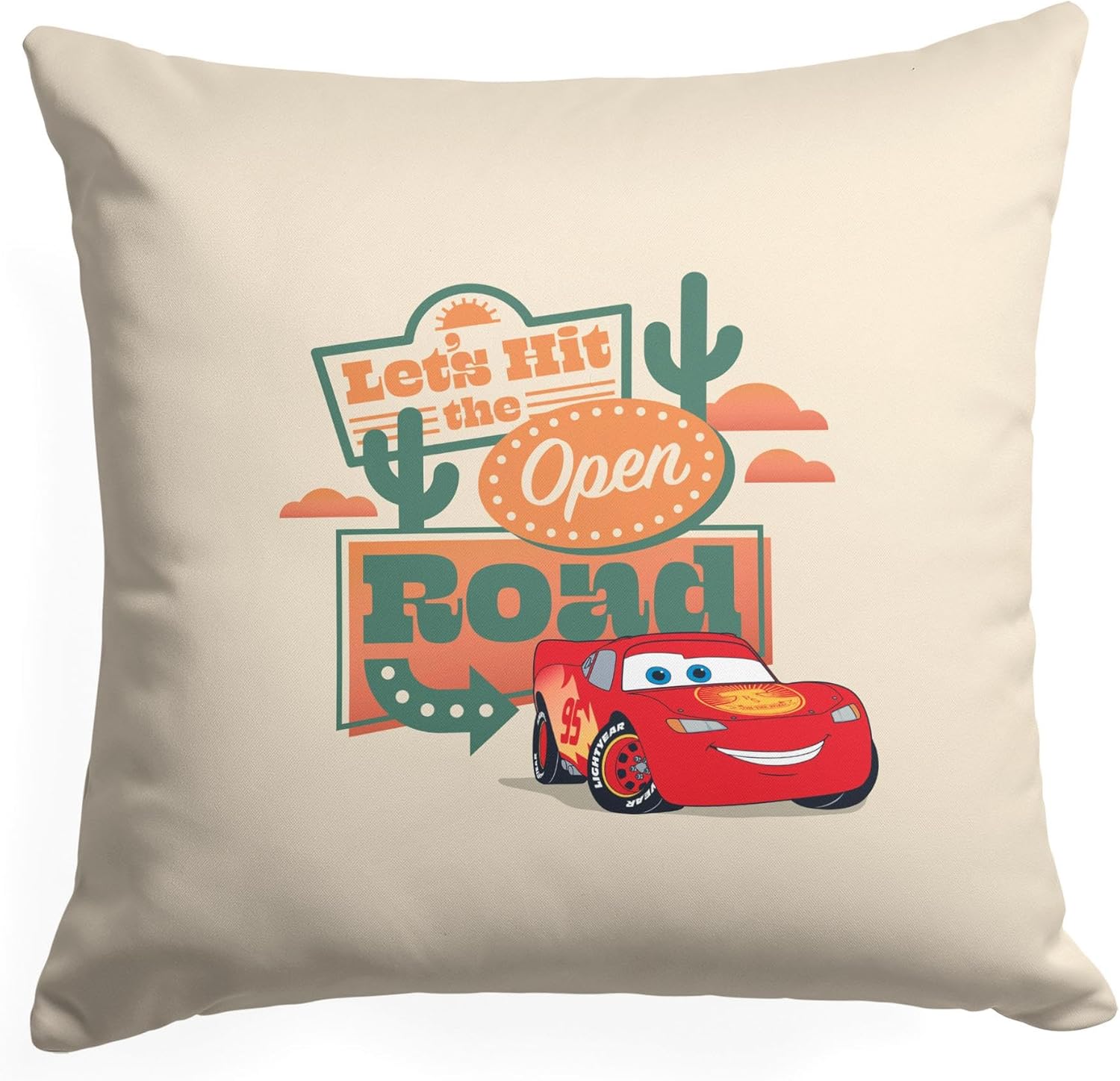 Northwest Cars Pillow, 18" x 18", Radiator Springs