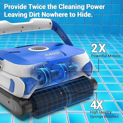 Miniatura 2 de Rock&amp;Rocker Limpiador automático de piscinas, aspiradora robótica de piscina con 2 motores, escalada en pared, 2 cestas de filtro más grandes y