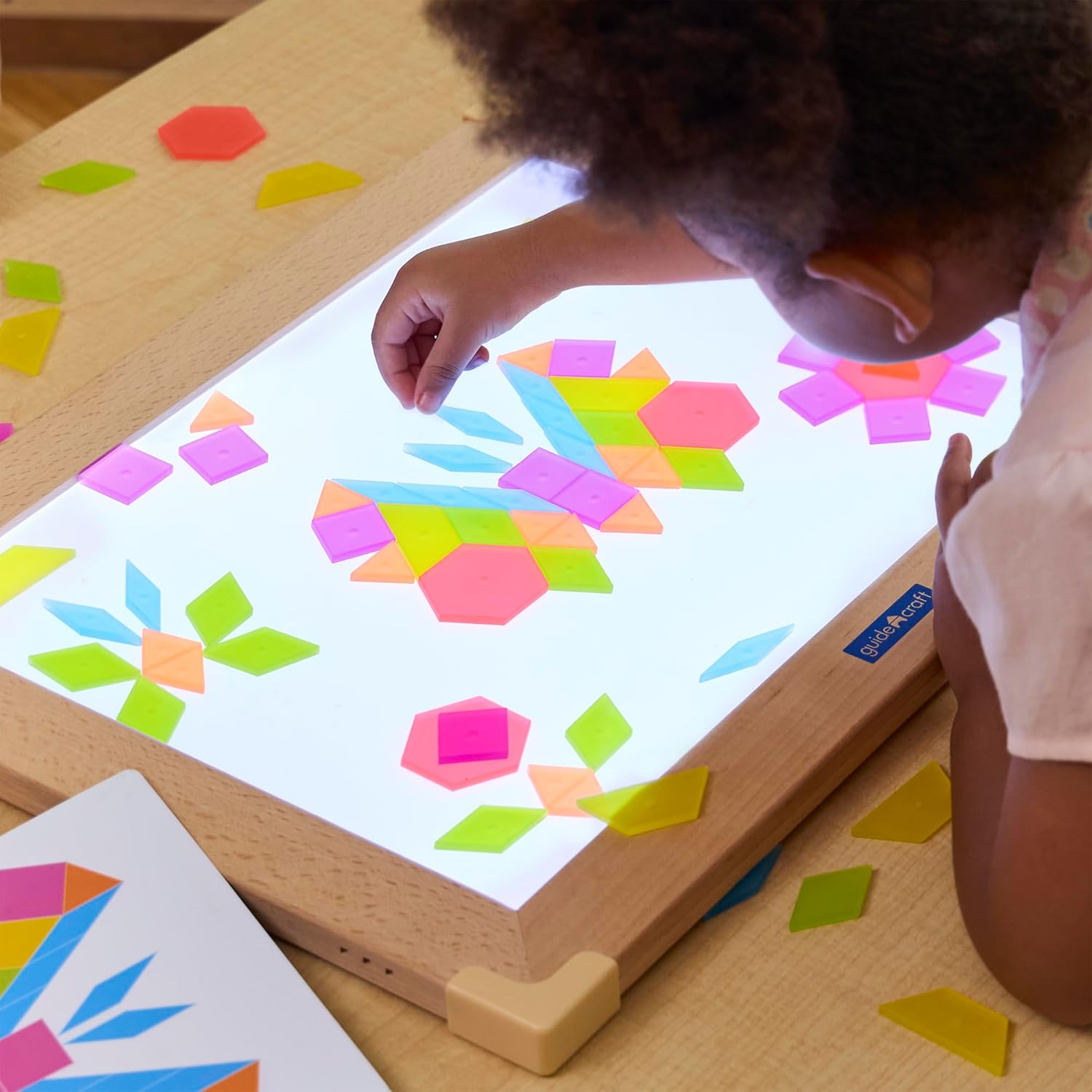 Guidecraft LED Activity Tablet: Light Up Tabletop Lightbox for Preschool | Kids Light Pad for Classroom and Playroom Sensory Learning Play Activities