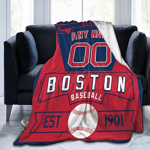 Miniatura 4 de Manta personalizada para fanáticos de la cama, regalo de béisbol, ciudad, invierno, verano, manta de forro polar con nombre y número personalizados,