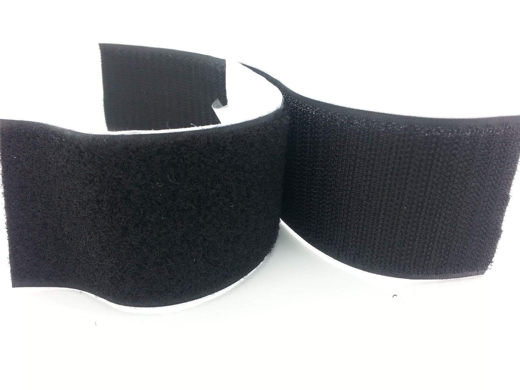10cm de large (d'environ 10cm de long Crochet et boucle Bande adhÈsive avec ensemble de Super Sticky Colle Tissu en nylon fermeture Noir 5M
