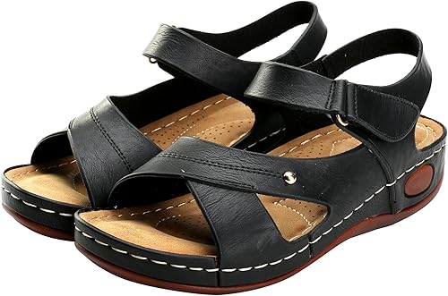 Miniatura 8 de Alexis Leroy verano correa de tobillo suela cómoda punta abierta sandalias de mujer planas