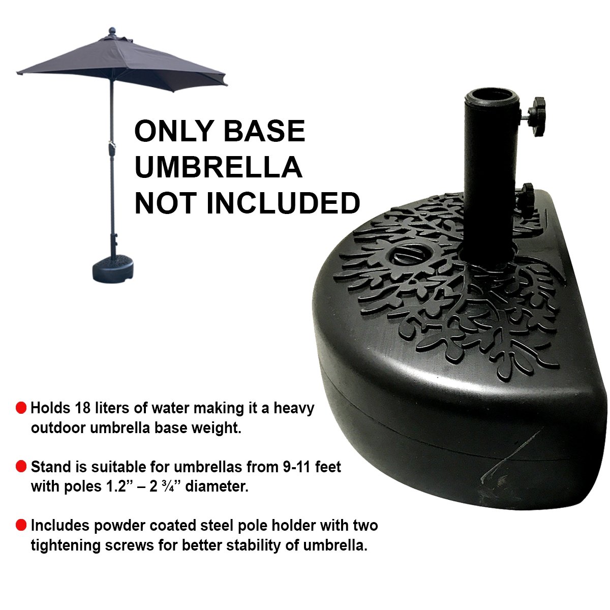 Amazon Com Easygo Half Umbrella Base Weight Water Weighted Universal Stand Garden Outdoor