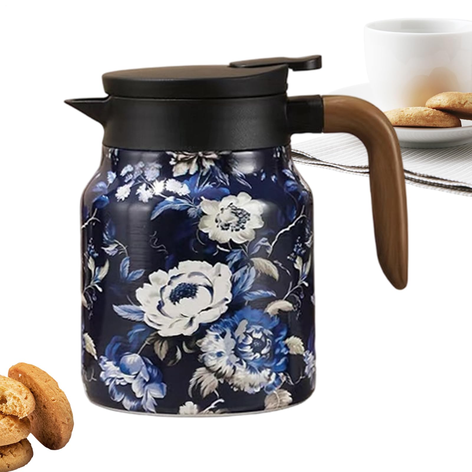 Théière vintage 1l en inox isotherme avec infuseur intégré et double paroi anti-fuite