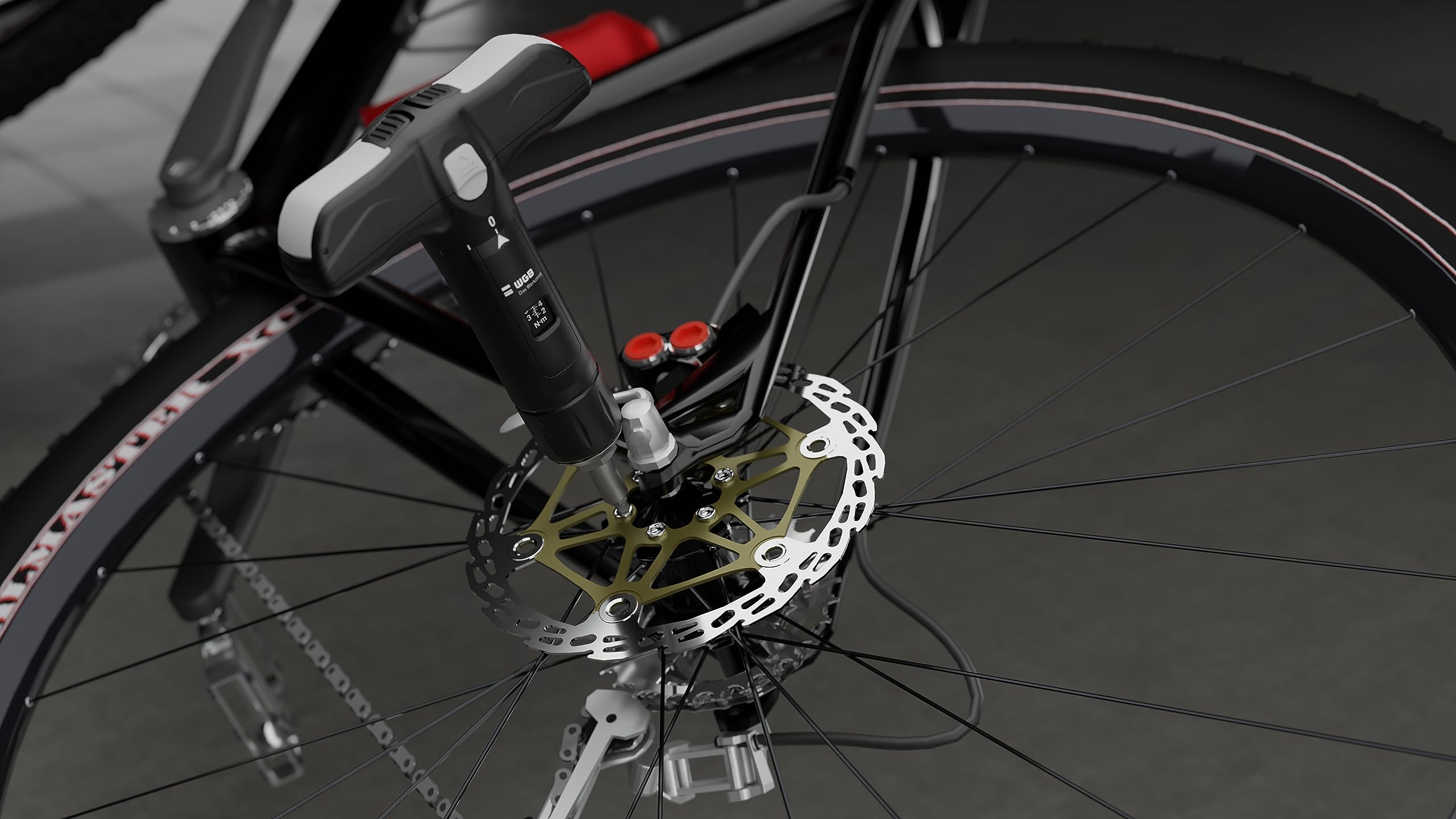 WGB Das Werkzeug Destornillador de par con 12 puntas en mango en T para bicicleta | Llave dinamométrica de 1/4" con cruz, ranura y juego de puntas TX
