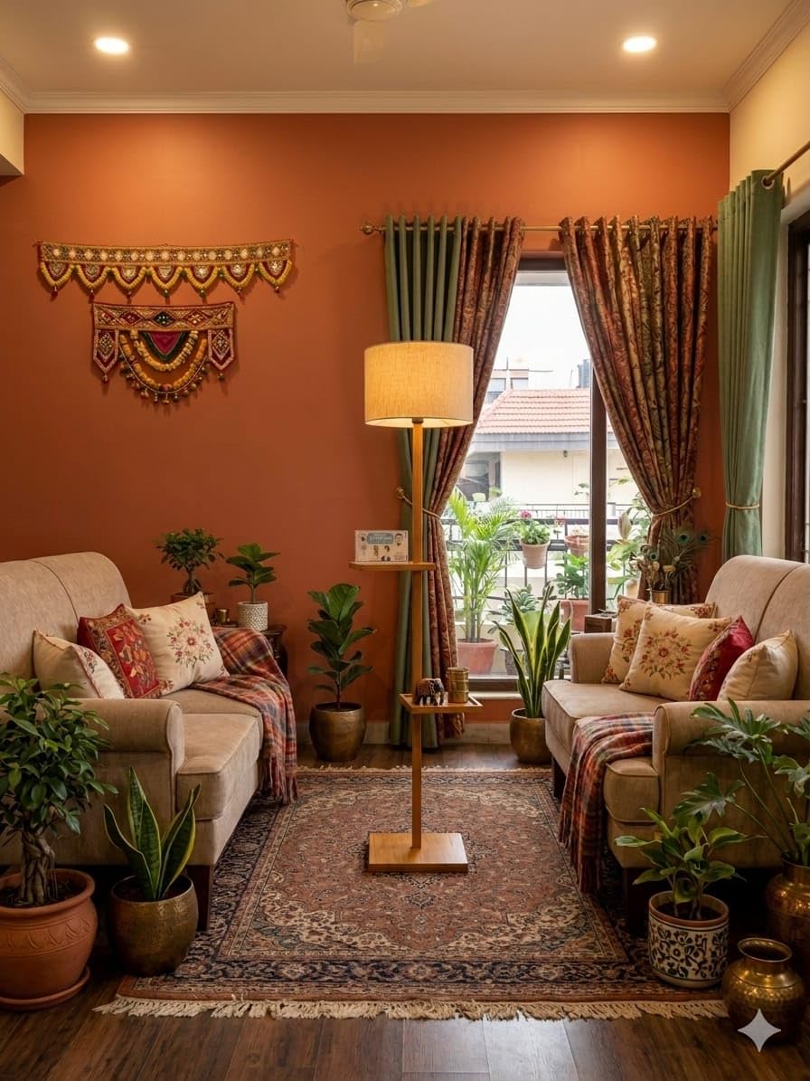 Floor Lamp for Living Room, Wooden Stand with Beige Fabric Shade, Modern Style-image-43