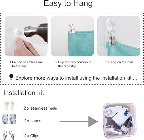 Miniatura 5 de Sinsoledad Tapiz de luz negra con galaxia, reactivo a los rayos UV, pósteres de luz negra, nebulosa trippy estrellada, estrella, universo, planetas,