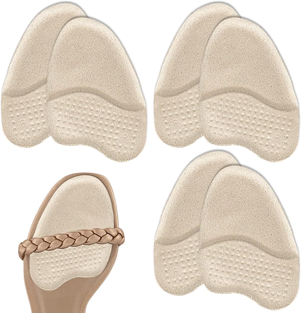 Almohadillas metatarsianas para mujer, almohadillas antideslizantes para zapatos de punta abierta, cojines de bola de pie, relleno de zapatos,