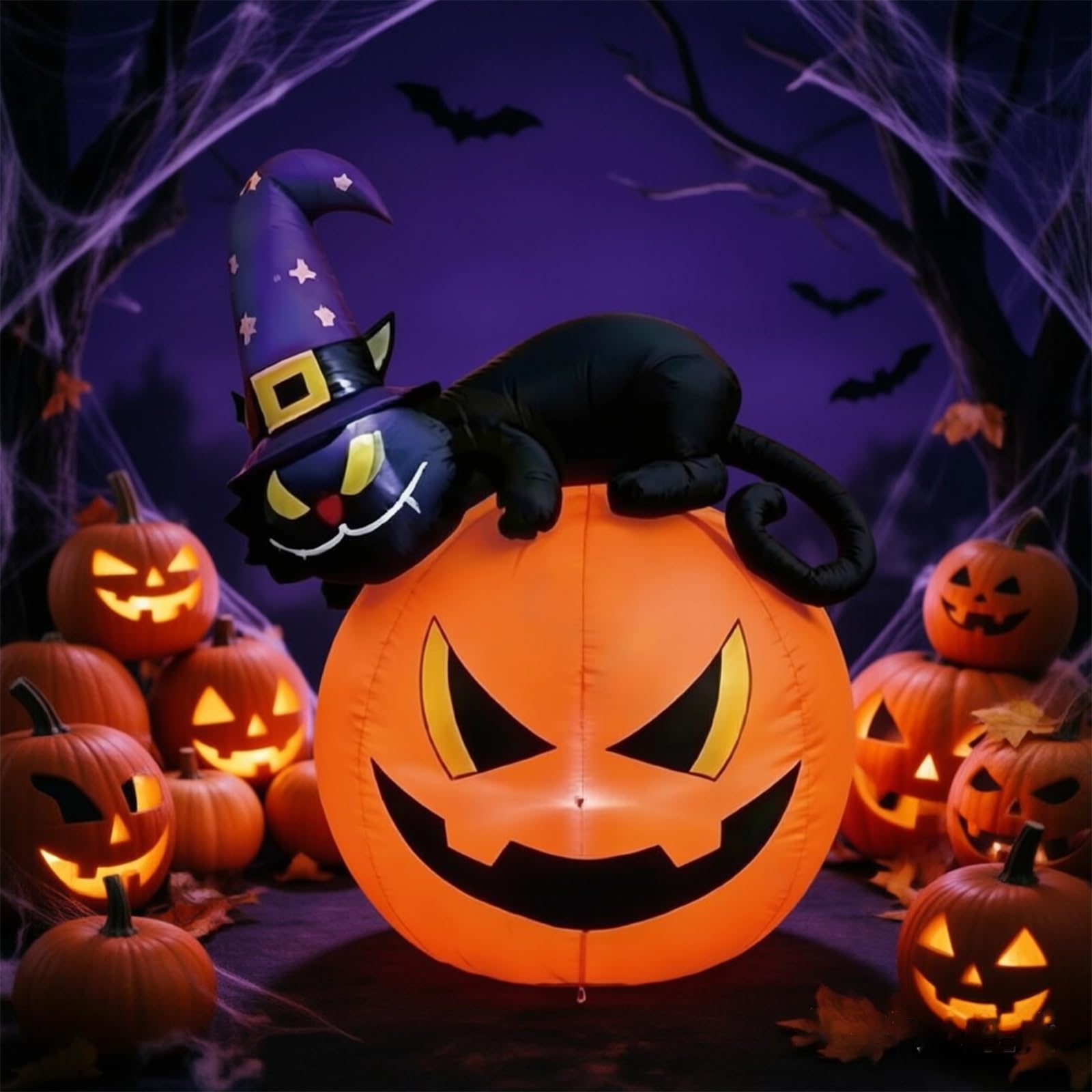 1.2M Zucca Gonfiabile Halloween, Decorazione Esterno per Giardino