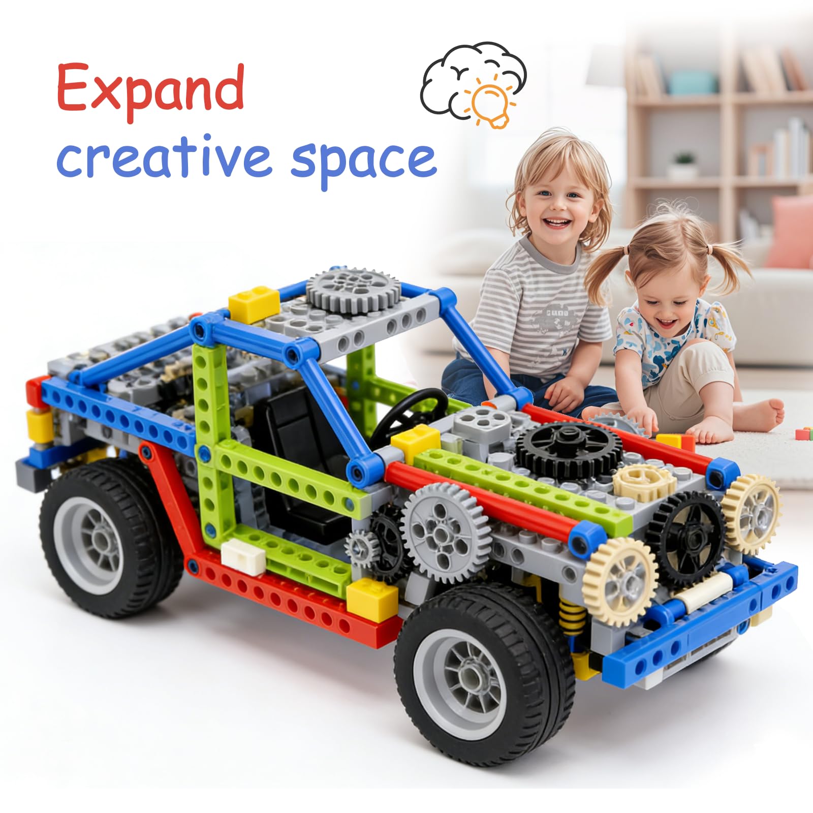 Ricambi Tecnici, Set di Pezzi Tecnici, Barre Incrociate, perni, spinotti e connettori in Diverse Misure, compatibili con Grandi Marche, Giocattolo per Bambini, Maschi e Femmine