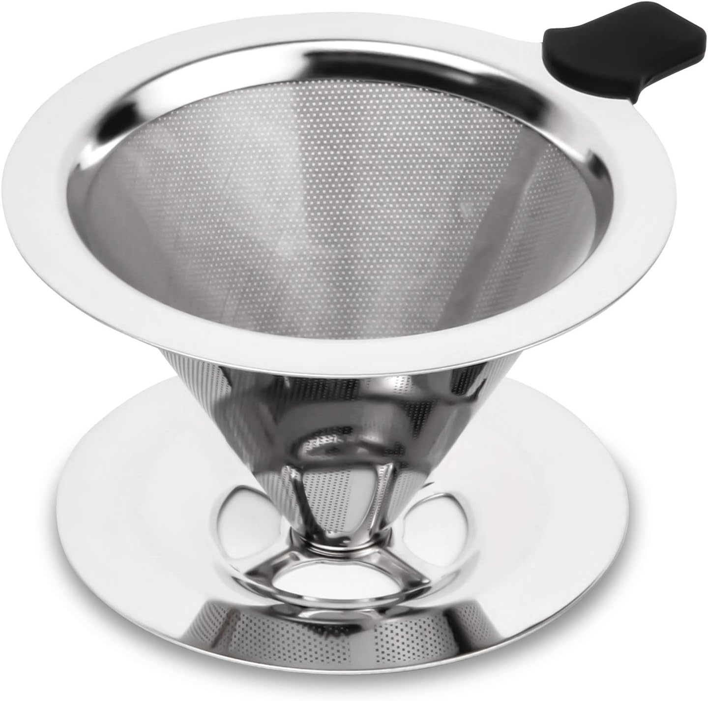 hanmir Small Pour Over Coffee Dripper Stainless Steel Slow Drip Coffee Filter Metal Cone Paperless 3.5 inch