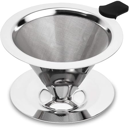hanmir Pour Over Coffee Dripper Stainless Steel Slow Drip Coffee Filter Metal Cone Paperless