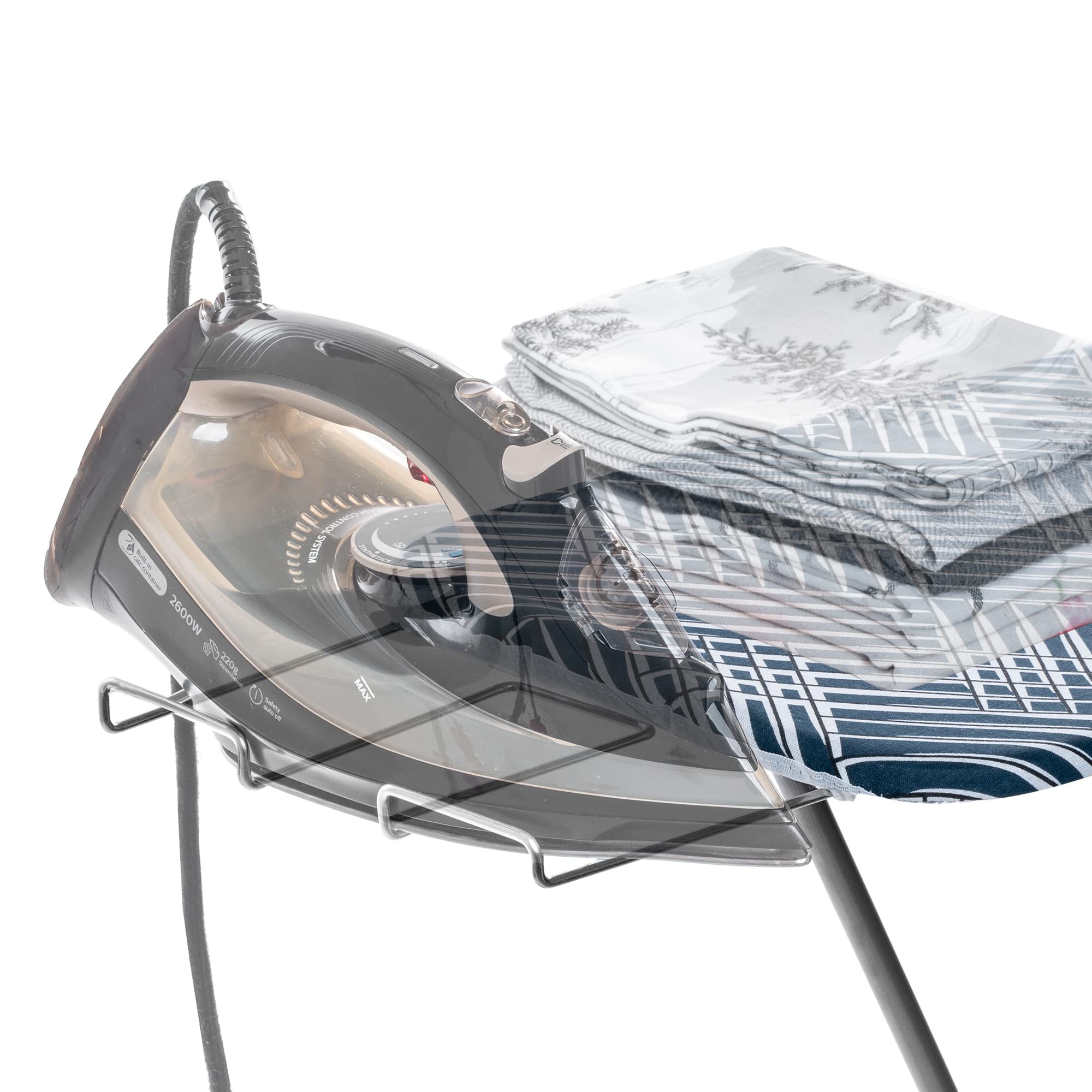 KADAX Table à Repasser 104 x 30 cm, Planche Pliable avec Housse en Coton Amovible, Support pour Fer, Pieds Antidérapants et Hauteur Réglable (Bleu)