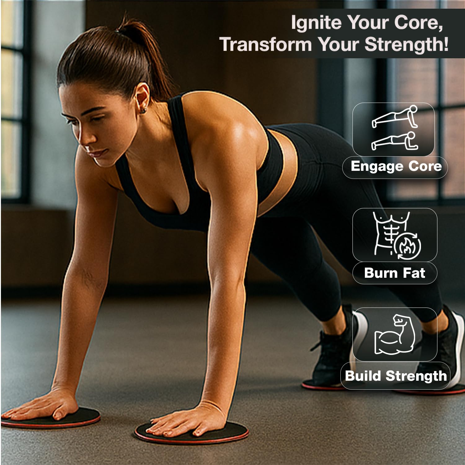 Xn8 Exercise Core Sliders Dual-Sided Gliding Discs for Abdominal & Full Body Workouts, Home Gym & Pilates - Image 2
