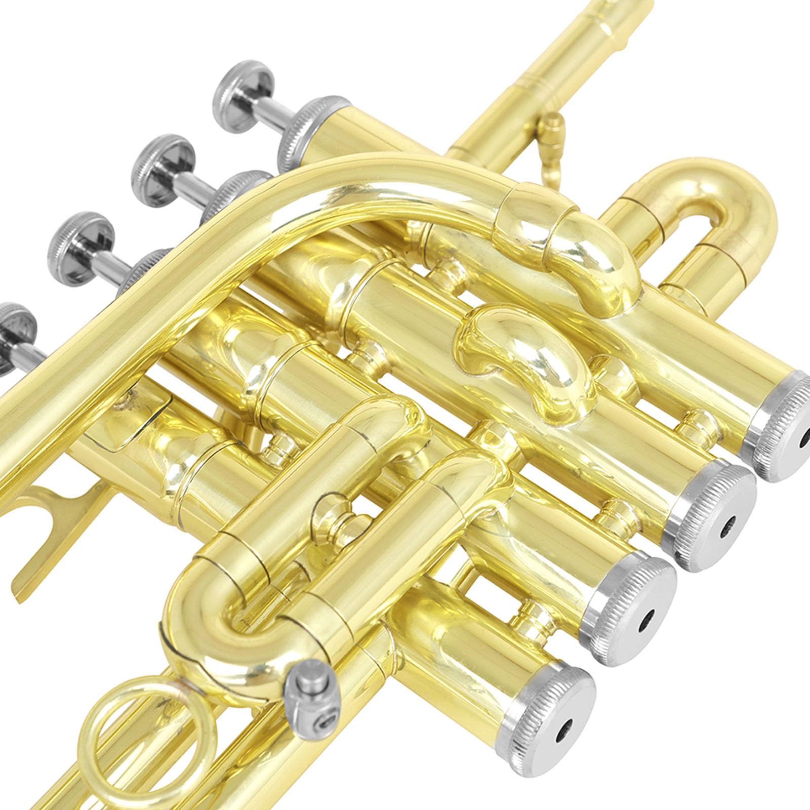 Standard Trompete, Taschentrompeten mit Mundstück, Handschuhen, Riemenetui, Messing Trompete, Musikinstrument, langlebig und Reinigungstuch