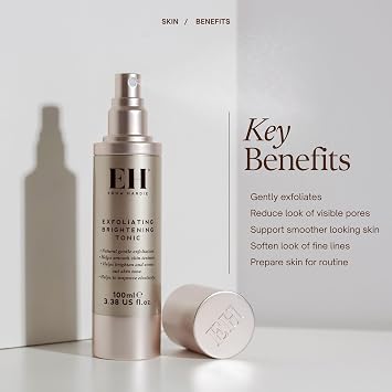 Emma Hardie 100ml Exfoliating Brightening Tonic with AHA & BHA, Reduces Signs of Ageing and Increases Skin Elasticity, Smooths & Revitalises Skin, Suitable for Sensitive Skin, Vegan & Cruelty Free