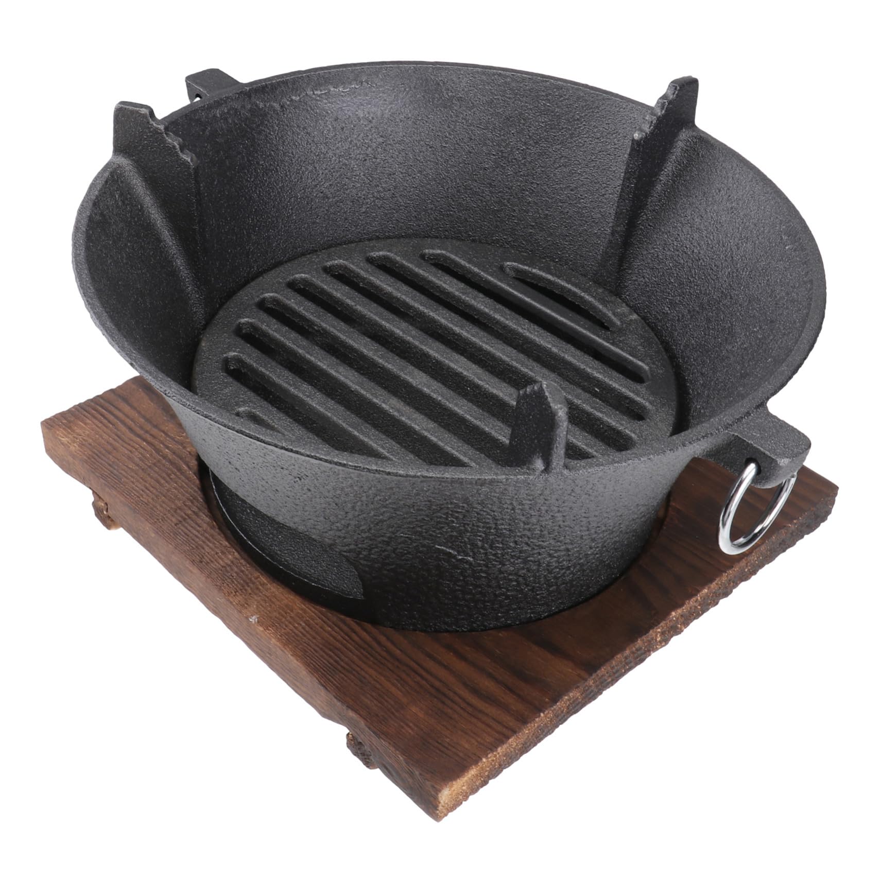 Barbecue camping fonte grand modèle pour cuisiner facilement en plein air sans brûler
