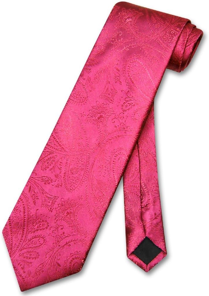 Vesuvio Napoli NeckTie Solid Color PAISLEY Design Men's Neck Tie