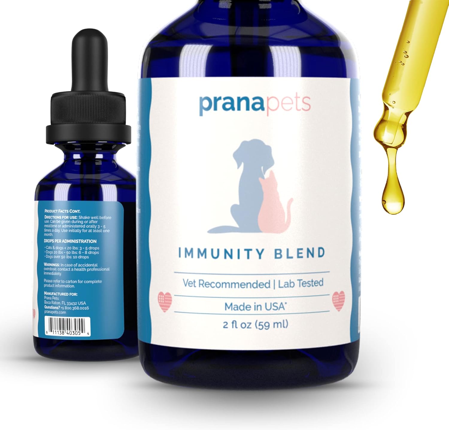 PranaPets Immunity Blend Supplement for Dogs & Cats | Naturally Helps Relieve Fatigue & Weakness in Pets | Promoting Increased Energy, Normal Appetite & Immune Support