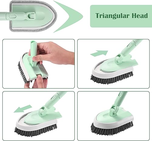 Miniatura 5 de DALIPER Limpiador de ducha con mango largo para limpieza limpiador 2 en 1 para bañera y azulejos accesorio de cepillo intercambiable para limpiar la