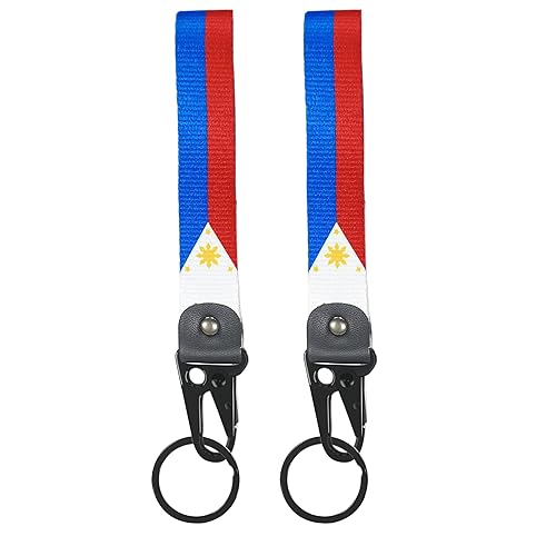 2-Pack Philippines Flag Car Keychain – Filipino Flag Wristlet Key