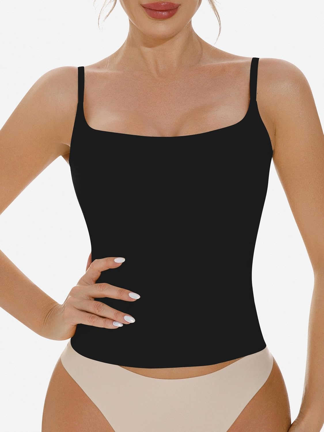 Artdear Women's Square Neck Tank Top Basic Spaghetti Straps Camisole Sexy Summer Cami Crop Tops Air Touch Fabric - Image 4