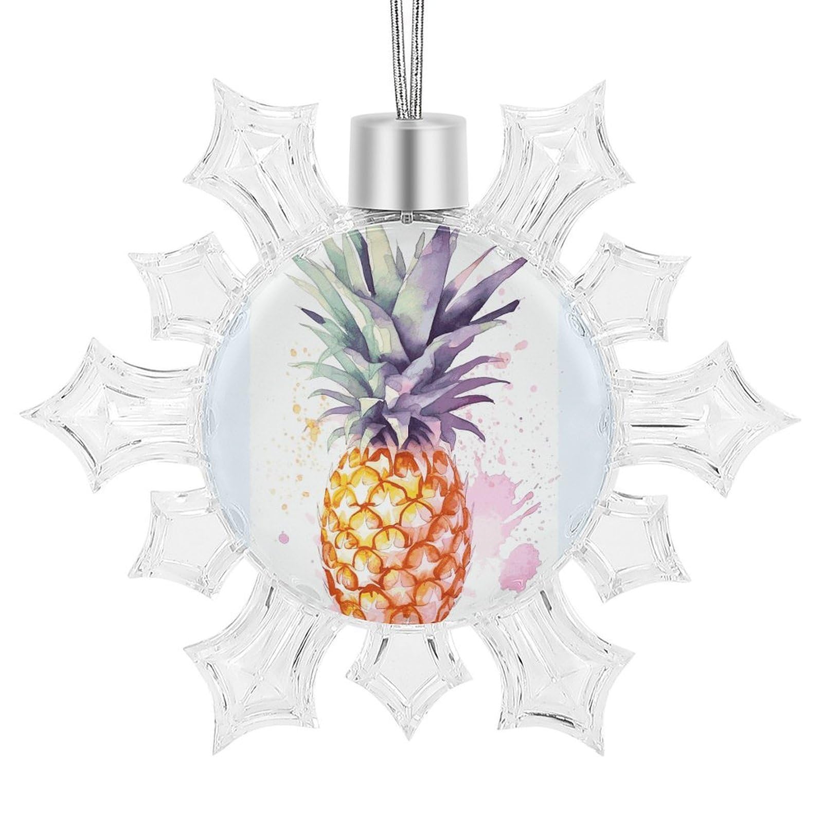 Pineapple Snowflake Decorations, Winter Snowflake Ornaments Christmas Party Decorations Christmas Tree Decorations for Xmas Tree Winter New Year Party Supplies