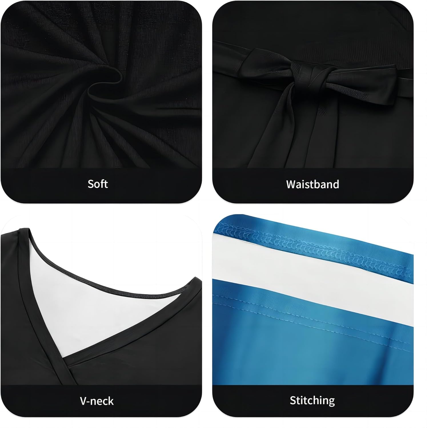 Runwind Plus Size Dresses for Women Gradient Maxi Dress Flowy 3/4 Sleeve with Belt - Image 5