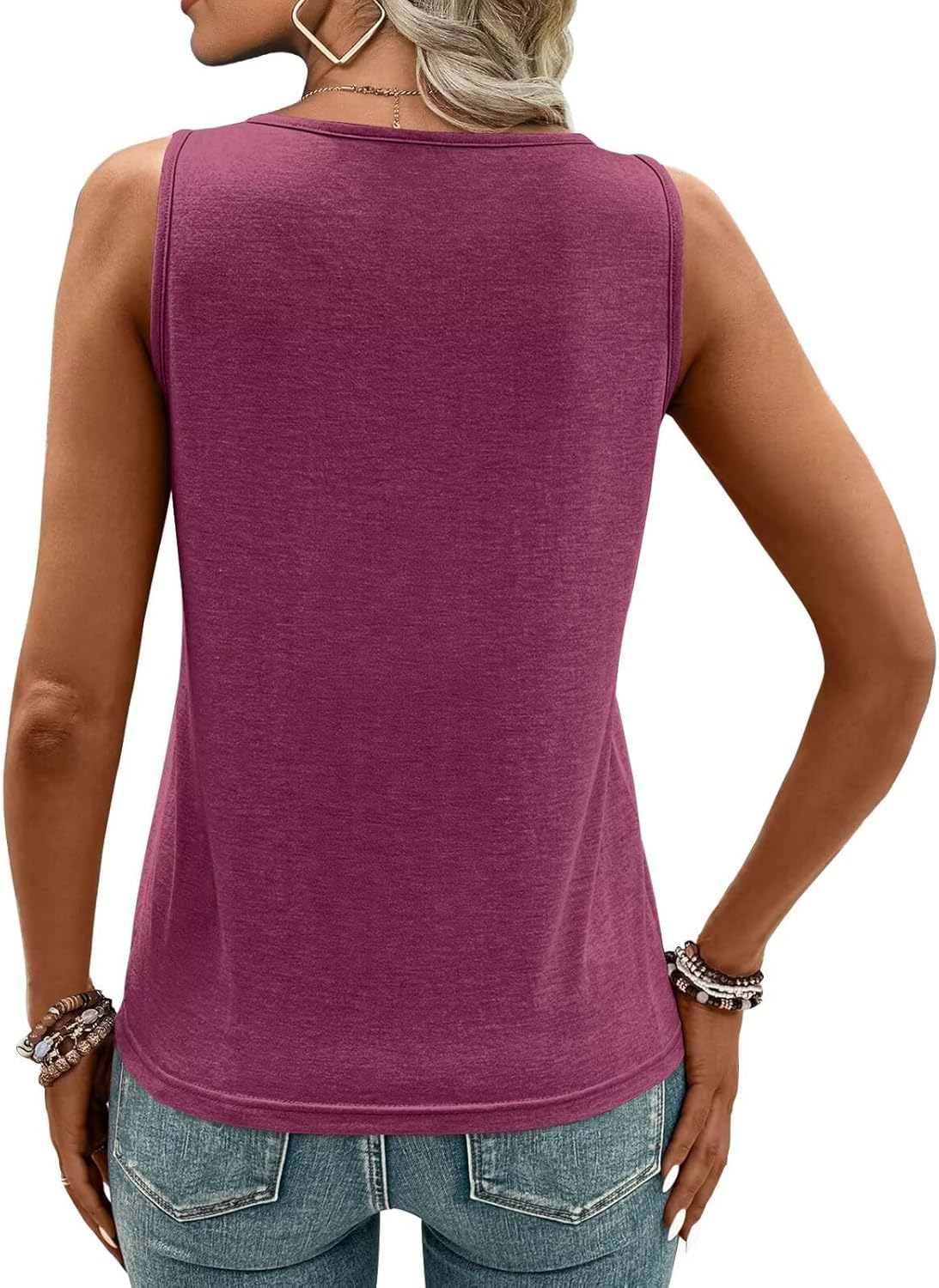 2 Pack Womens Tank Tops Summer Tank Tops for 2026 Cut Out Ring Keyhole Neck Sleeveless Fashion Cute Tee Shirts Clothes - Image 7