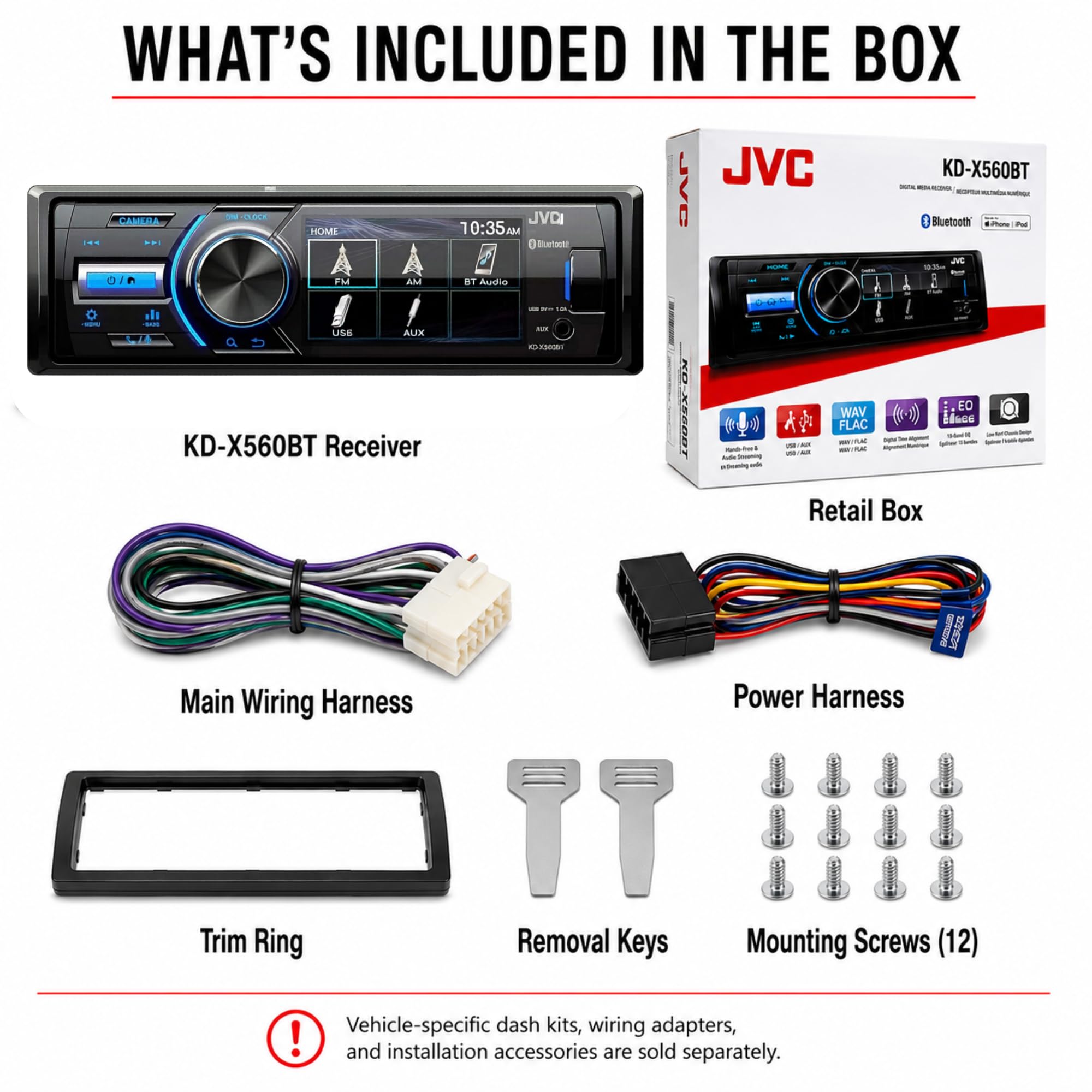 Amazon.com: JVC - KD-X560BT - Digital Media Car & Marine Bluetooth