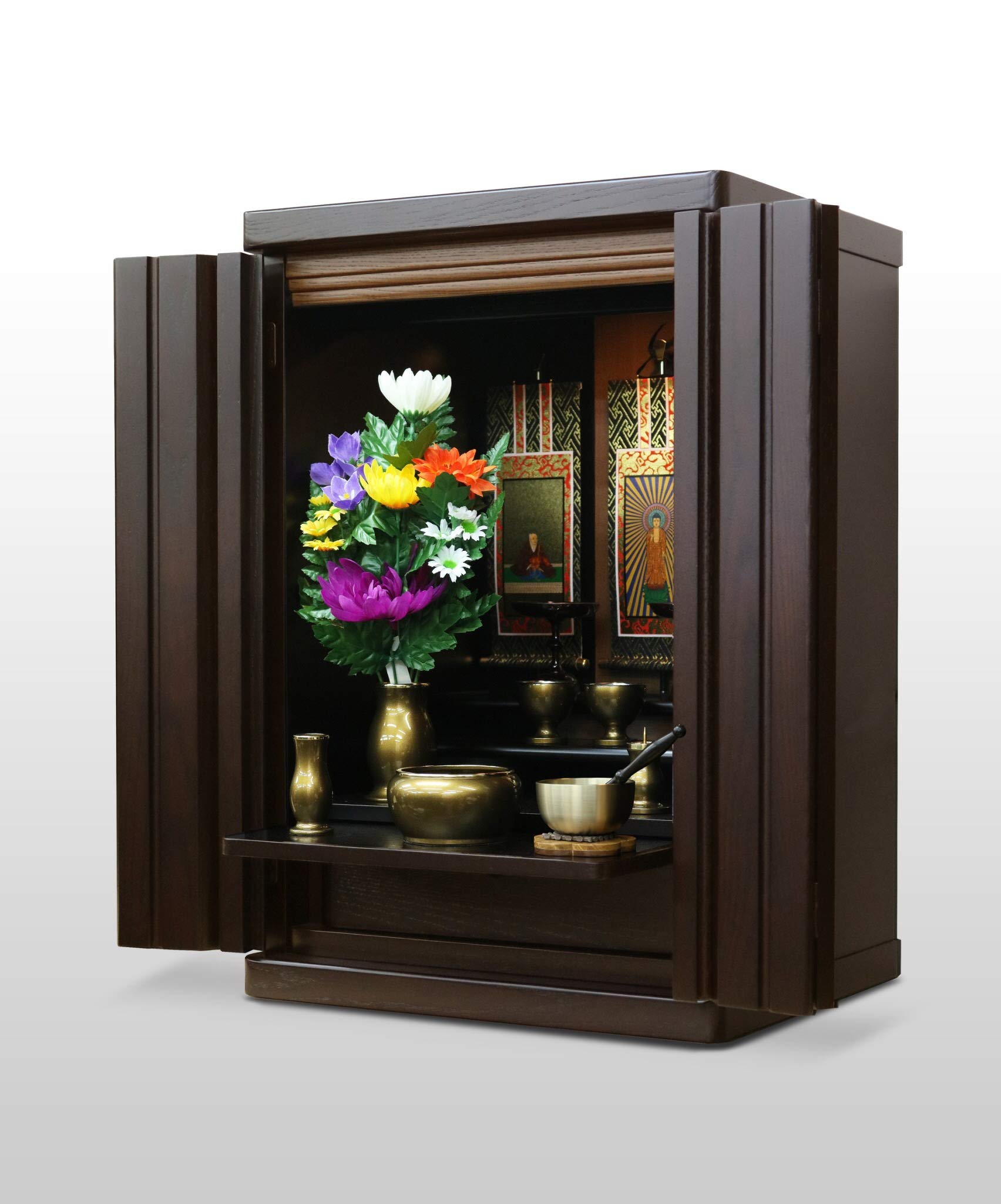 Amazon｜京仏壇いせむら ミニ仏壇トラスト 【国産品】お仏具セット付