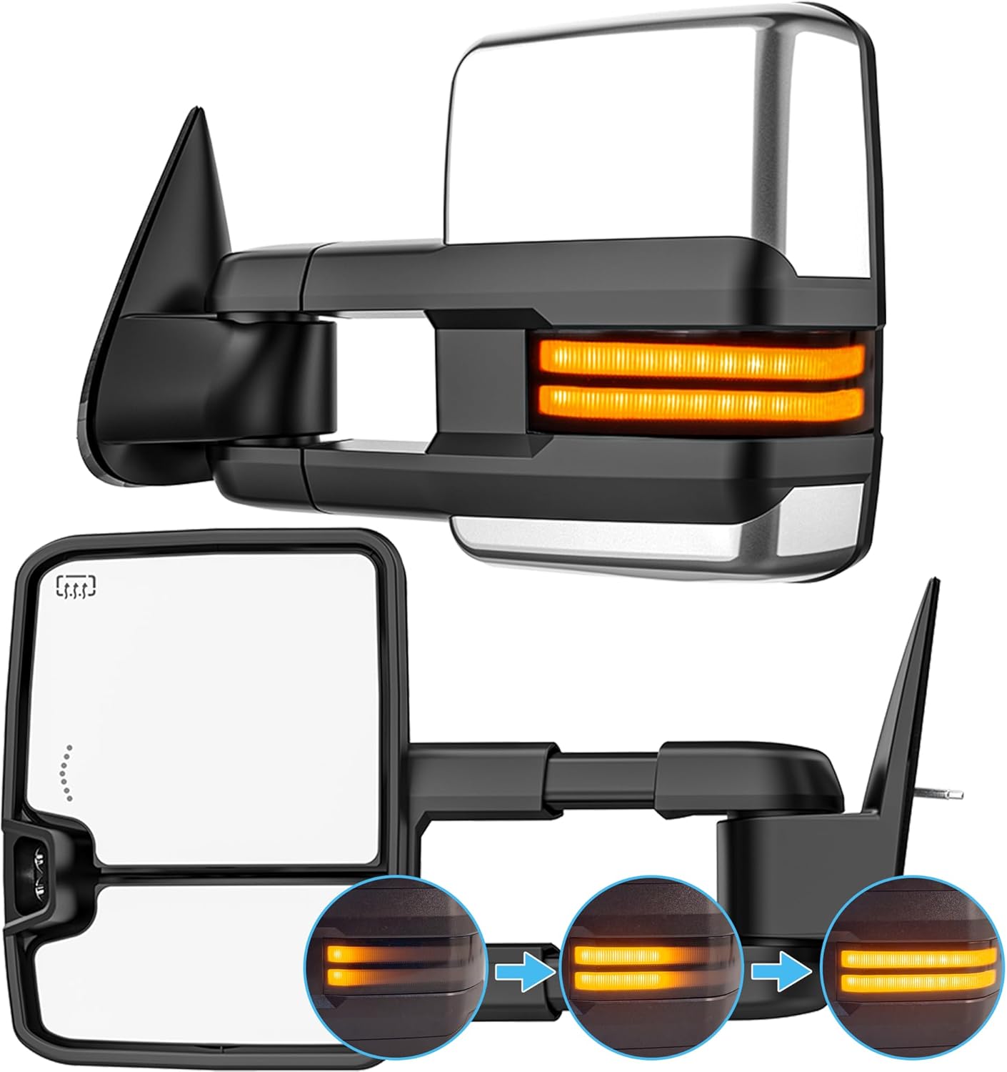 Tow Mirrors Smoked Towing Mirrors For 2007-2021 Toyota