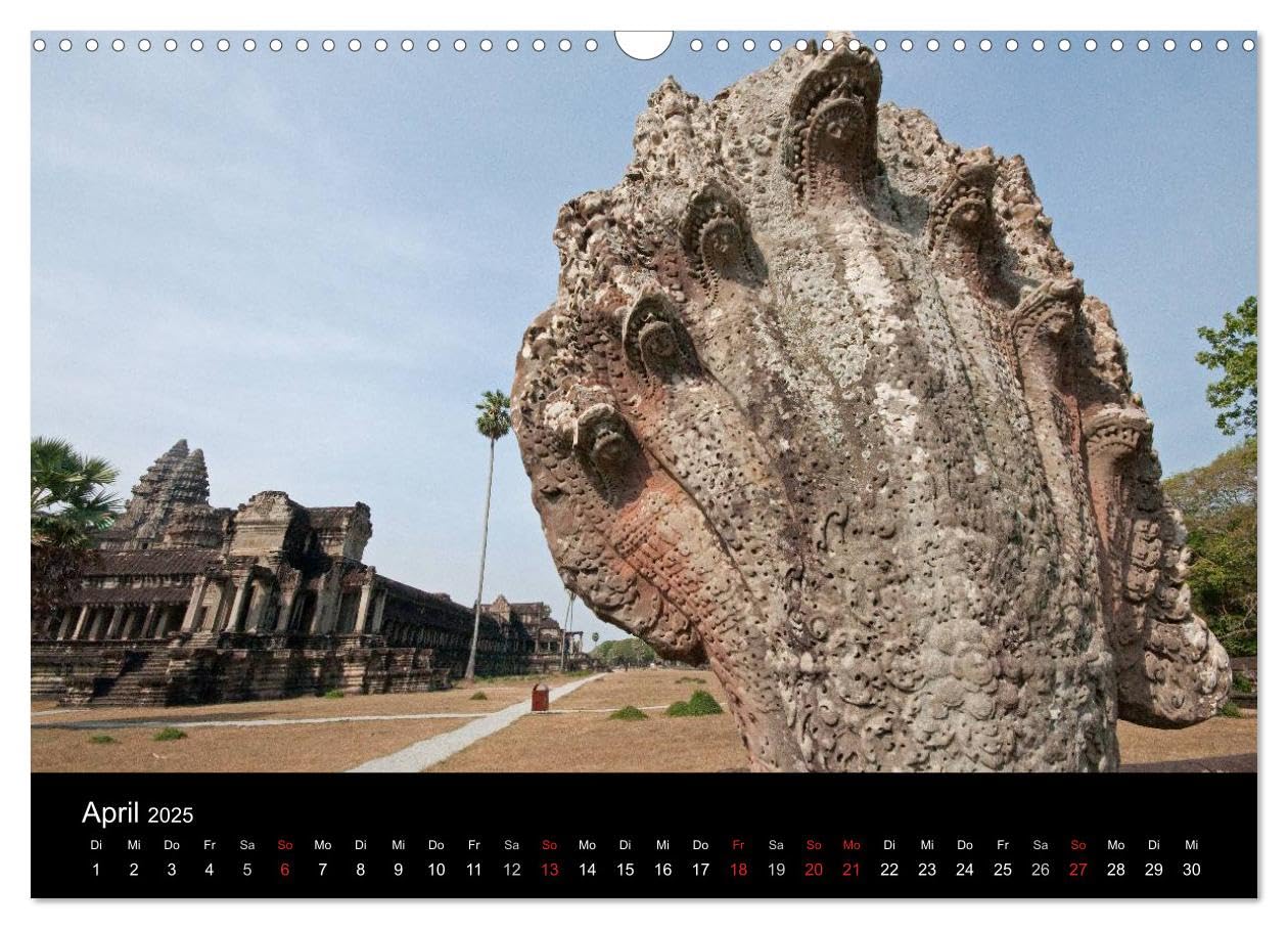 Khmertempel in Kambodscha (Wandkalender 2025 DIN A3 quer), CALVENDO Monatskalender: Im Würgegriff des Dschungels (CALVENDO Orte)