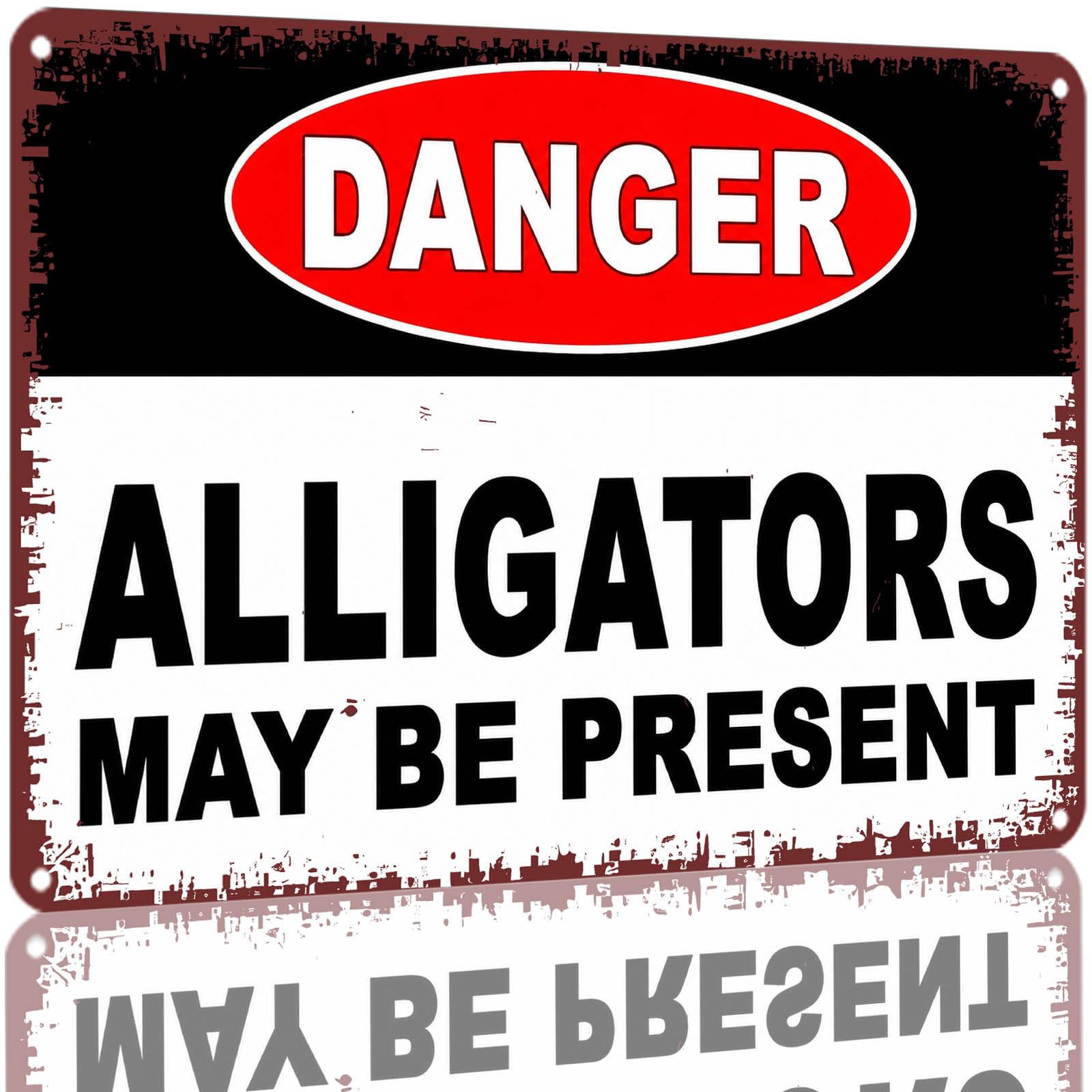 Kwqdozf As Pic Danger Alligators May Be Present Warning Sign 8X12 Inch Aluminum Metal Tin