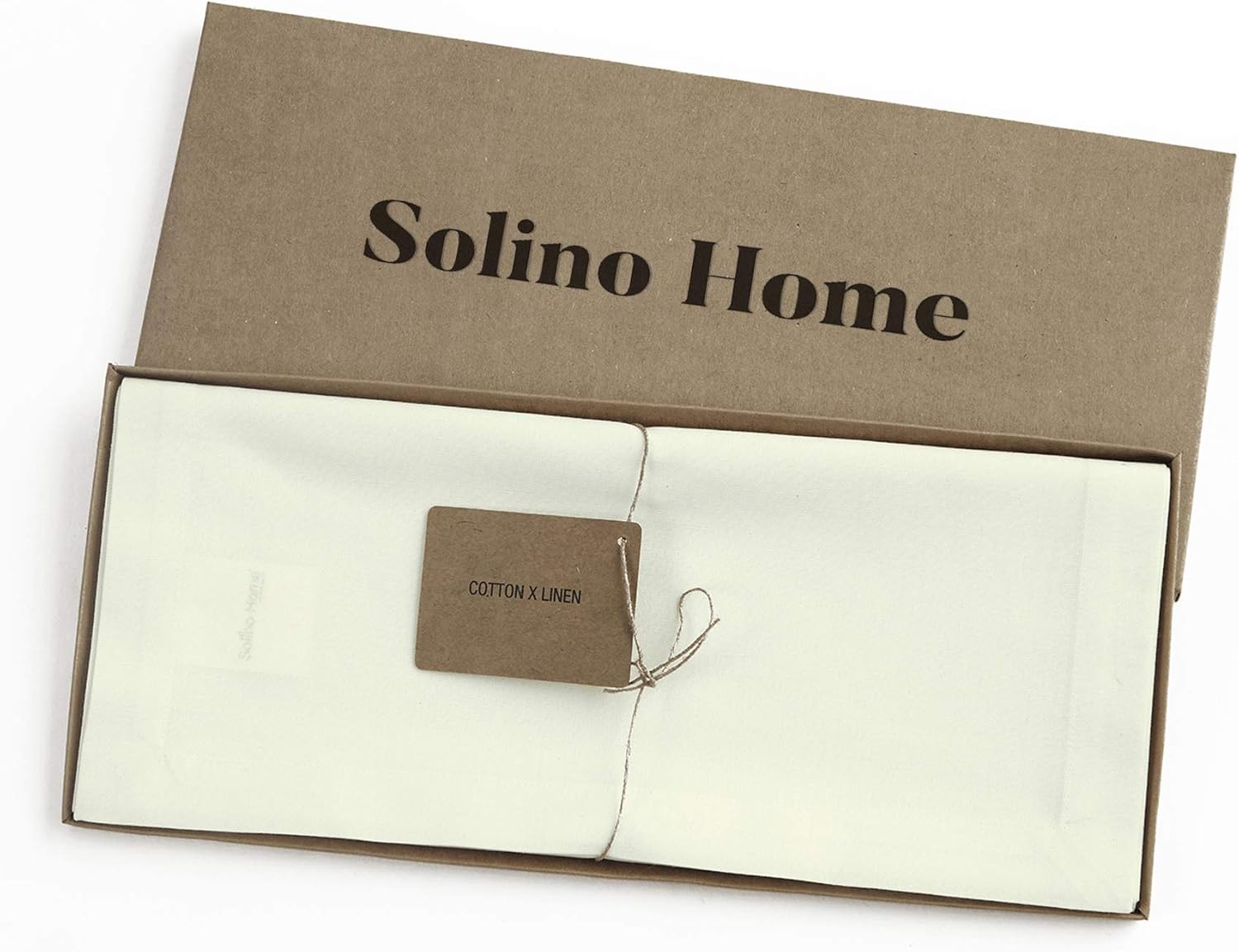 Solino Home Ivory Cotton Linen Table Runner 108 Inches Long - Elegant Machine Washable Dining Table Runner 14x108 Inch for Spring & Summer Decor, Mother’s Day, Memorial Day & 4th of July - Dru