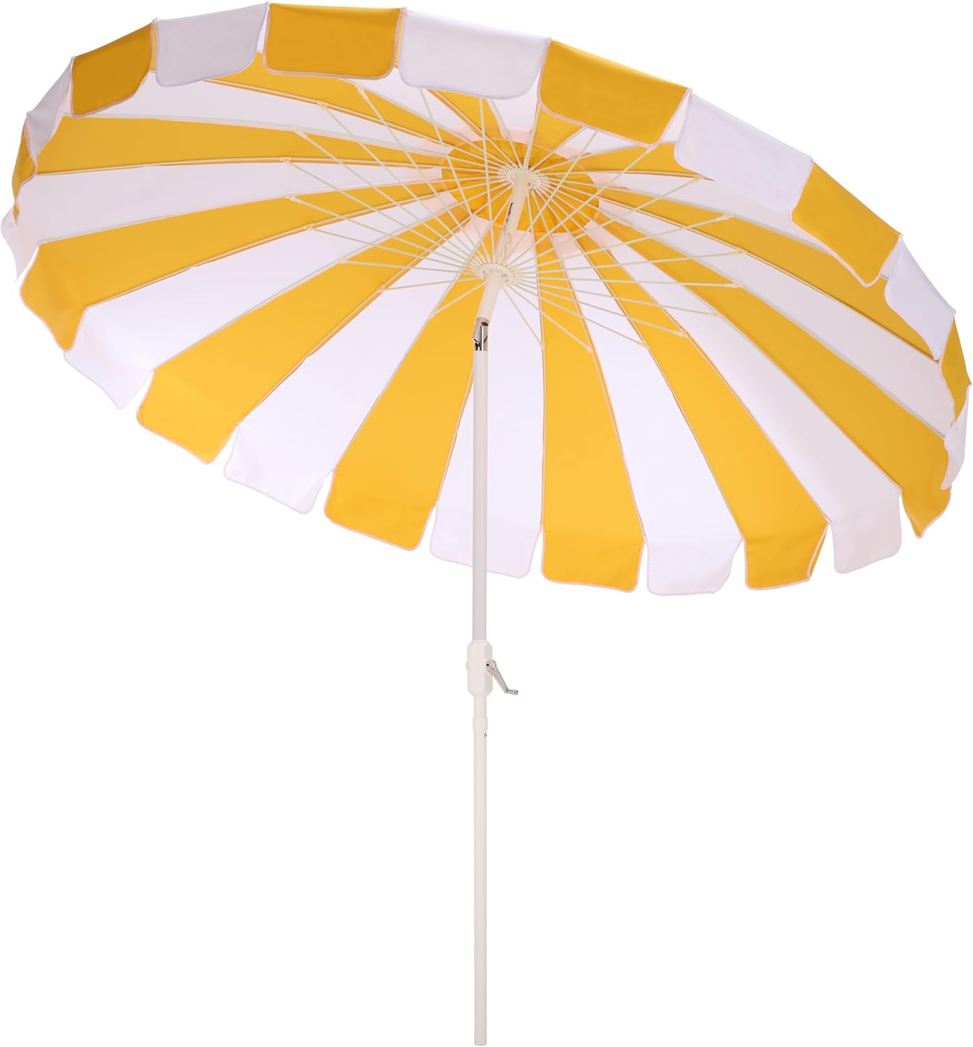 SAFAVIEH Outdoor - Buti 9 FT Patio Umbrella - Crank Lift, Aluminum Frame with White Pole, Weather Resistant for Deck, Backyard, Garden (PAT8027)