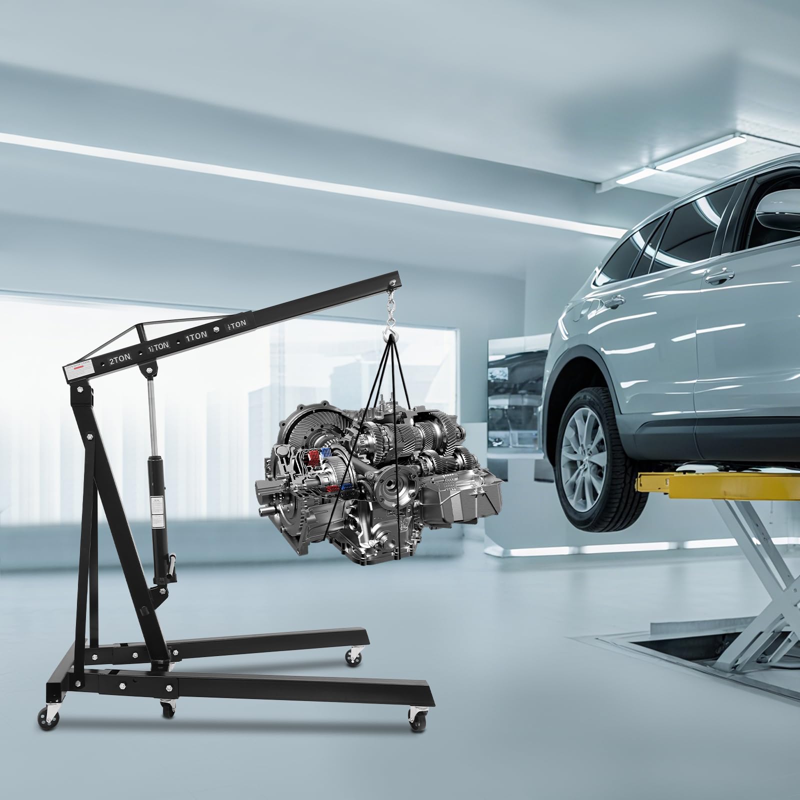 Werkstattkran Hydraulisch Betrieben Motorkran Klappkran Pickup Kran Ladekran Mobiler Motorhalter Hebebühne für Autoreparaturen, Werkstätten, Garagen Usw