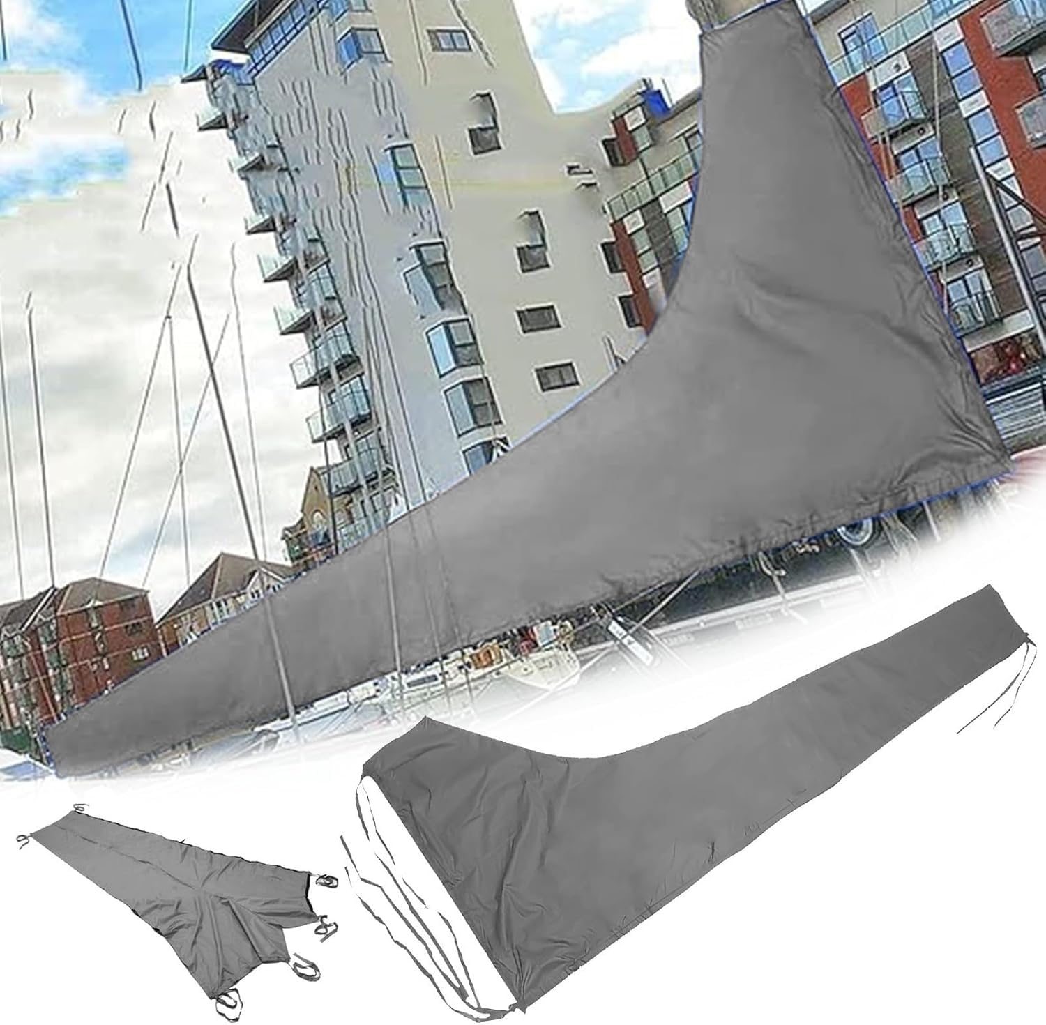 210D Waterproof Boat Sail Cover, Outdoor Booms, Uv Protection Mainsail Covers, for Sailboat, Boat Sail Boom(8-9ft)