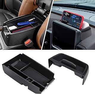 2PCS Center Console Dash Storage Tray and Armrest Secondary Storage Box for Ford Bronco Sport CX430 2021-2023 Center Console Organizer Insert Accessories
