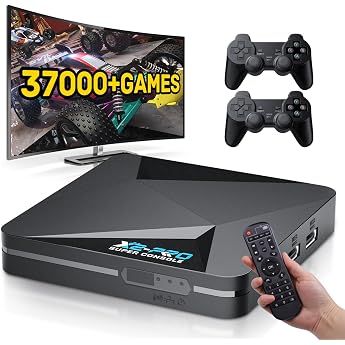 Kinhank Retro Game Console 2025 Upgrade Super Console X2 PRO Emulator Console with Over 65,000 Classic Games, Retro Game Console EmuElec 4.6 & Android 9.0 4K HD Output 2.4+5G WiFi, BT 5.0