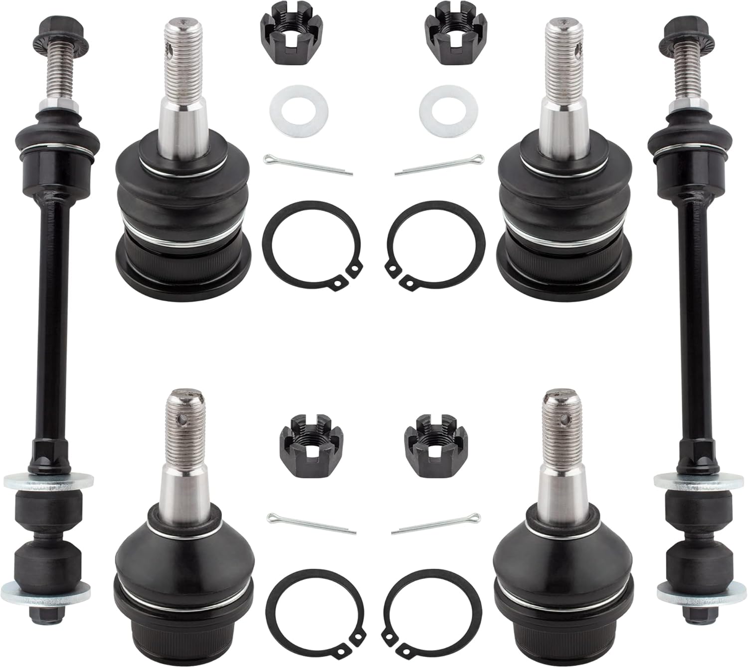 BOXI 6pcs Front Upper Lower Ball Joints Sway Bar Links Fit for Dodge Ram 1500 2006 2007 2008 (4WD, 5 Lug Models Only Excludes Extended Crew Cab/Megacab Models) | K80628 K7411 K80894