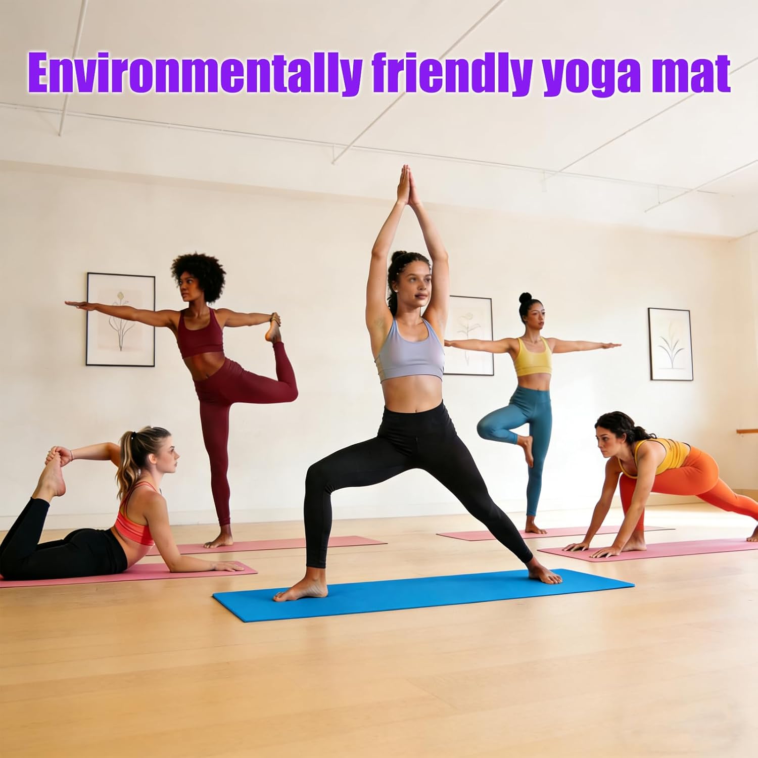 24 Pcs Yoga Mats Bulk 4 mm Thick 68" x 24" Non-Slip Exercise Workout Non Slip Fitness Pad for Women Kids Gym Home Yoga Pilates Anti-Tear Material and Easy to Clean