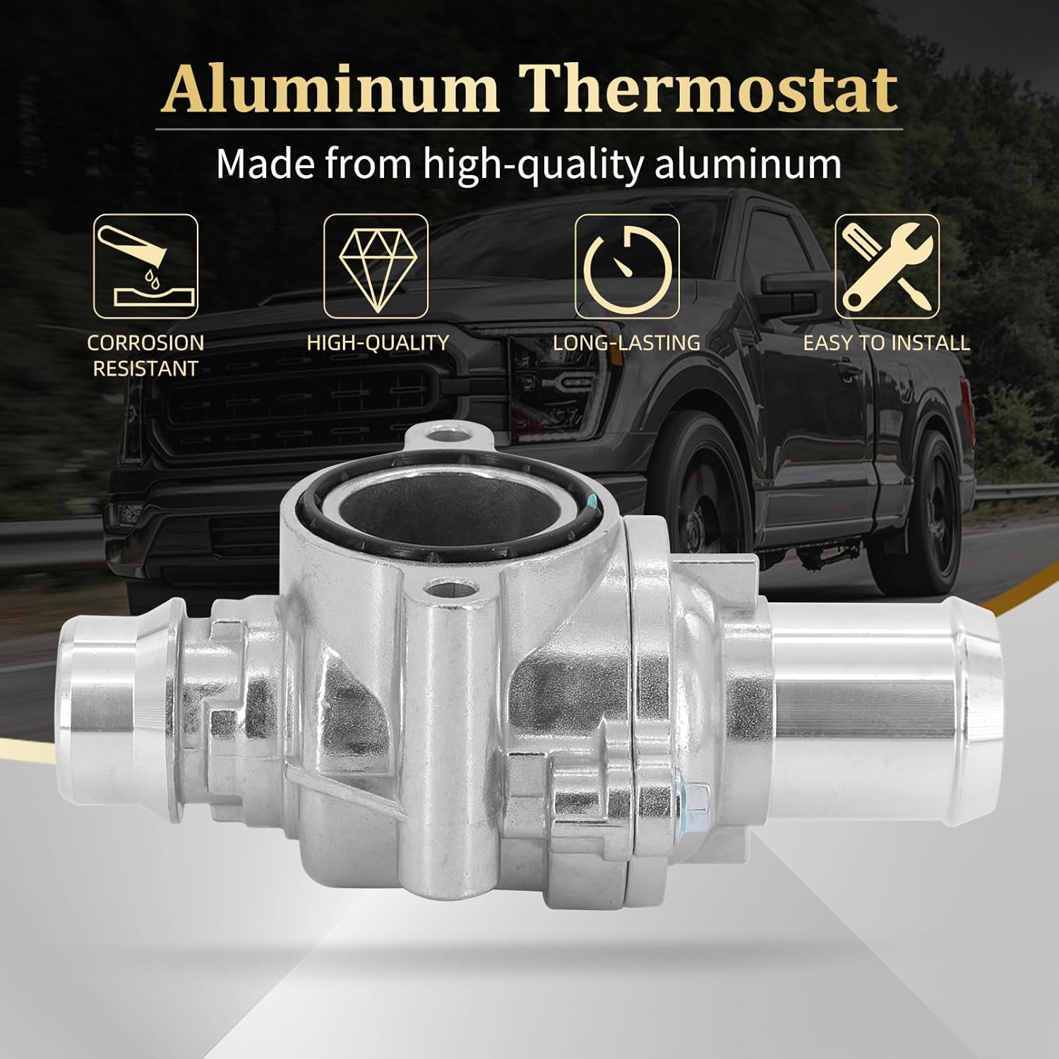 Dokili 902-5153 Engine Coolant Thermostat Housing Assembly Compatible with Ford F150 5.0l Lobo 2011-2022 Lincoln Mark LT 2011-2014 BL3Z8A586D 86013 CO34944 TA-6015 FD0717134