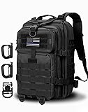 Militär Taktischer Rucksack Cooper Rucksack Armee Assault Pack 3 Tage Bug Out Go Bag Trekking Wanderrucksack (28L,Schwarz) 28l Black