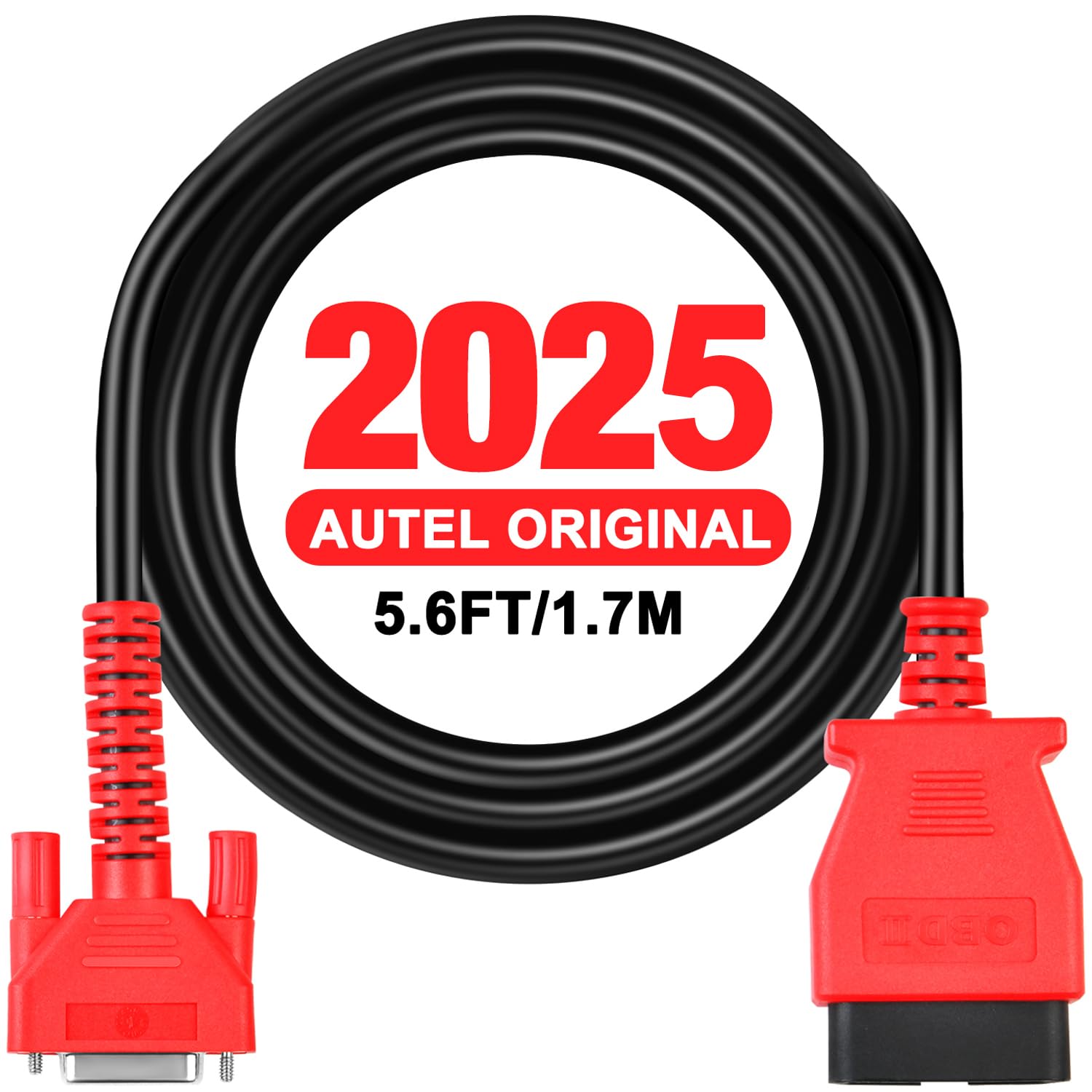 Autel Original OBD2 Main Test Cable, 5.6ft 1.7M, 16 Pin OBDII Diagnostic Test Cable, Work with Scanner MK808 MK808S MK808Z MX808 MX808S MP808 MP808S MP808K DS708 DS808 MS906 MS908, IM508 IM508S